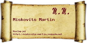 Miskovits Martin névjegykártya