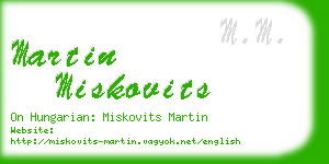 martin miskovits business card